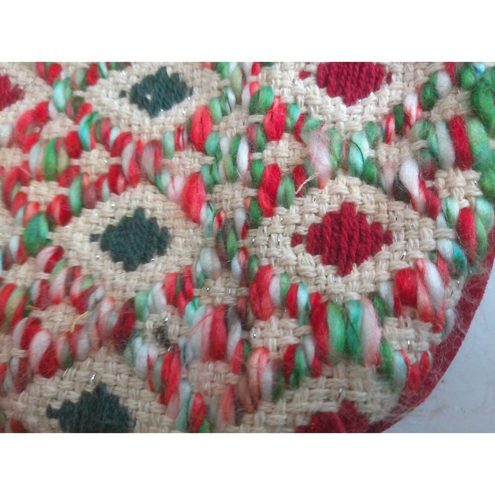 Cynthia Rowley 20" Christmas Stocking Red Green Cream Holiday Decor New - Picture 3 of 6
